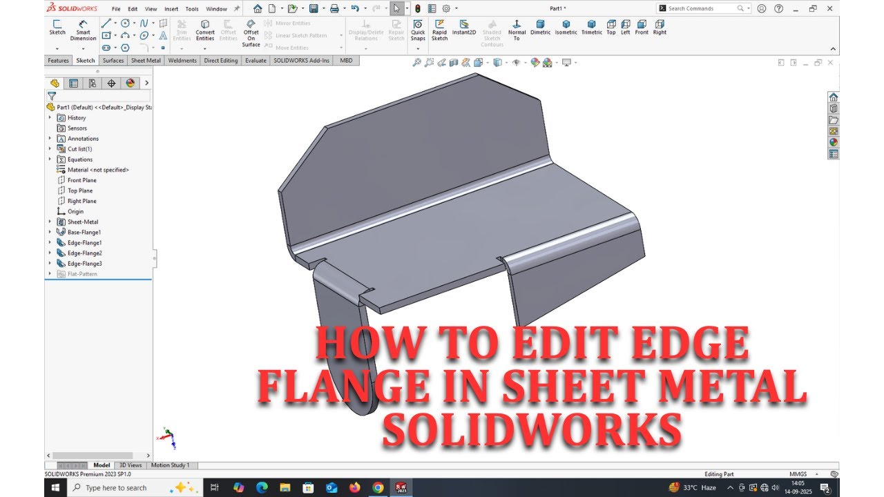 HOW TO EDIT EDGE FLANGE IN SHEET METAL SOLIDWORKS.