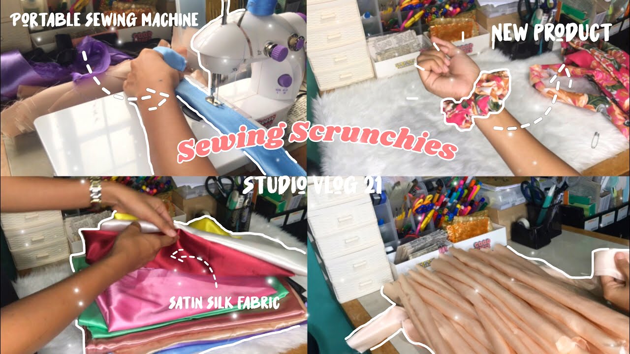 Sewing scrunchies for my small business ♡ | studio vlog 21🍃
