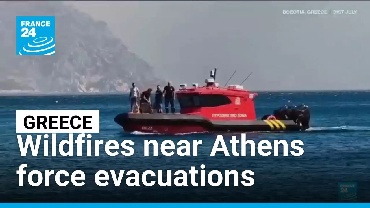 Greece fights fires near Athens &bull; FRANCE 24 English