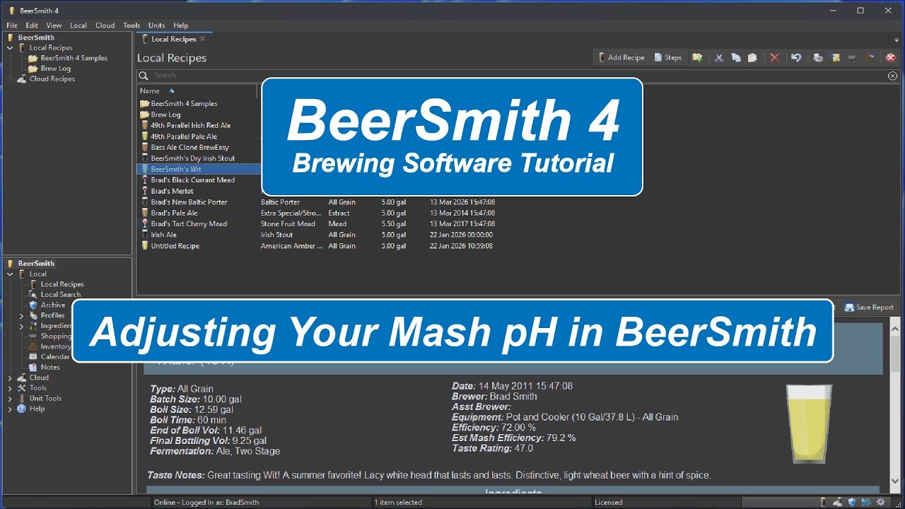 Регулировка pH затора в BeerSmith 4