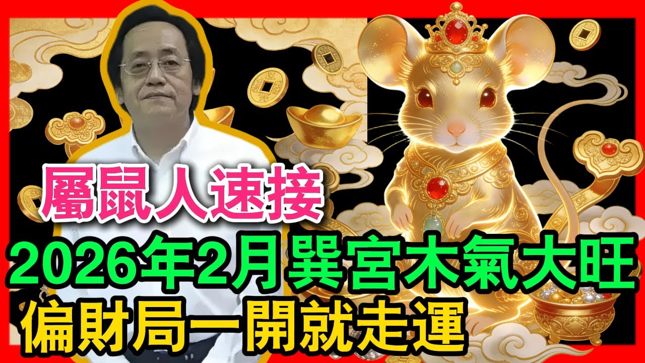 屬鼠人一定要看到！2026年2月「巽宮木氣大旺」，1月27日逢黃曆滿日，偏財局一開就走運，錯過真的要等一年！    