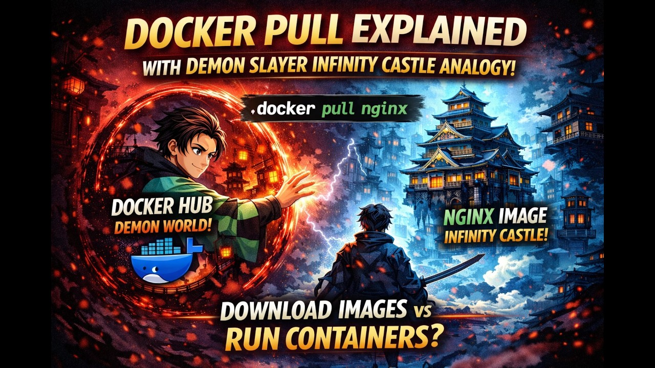 Master Docker in 10 Minutes 🚀 | Docker Pull Explained with Demon Slayer Infinity Castle Analogy.