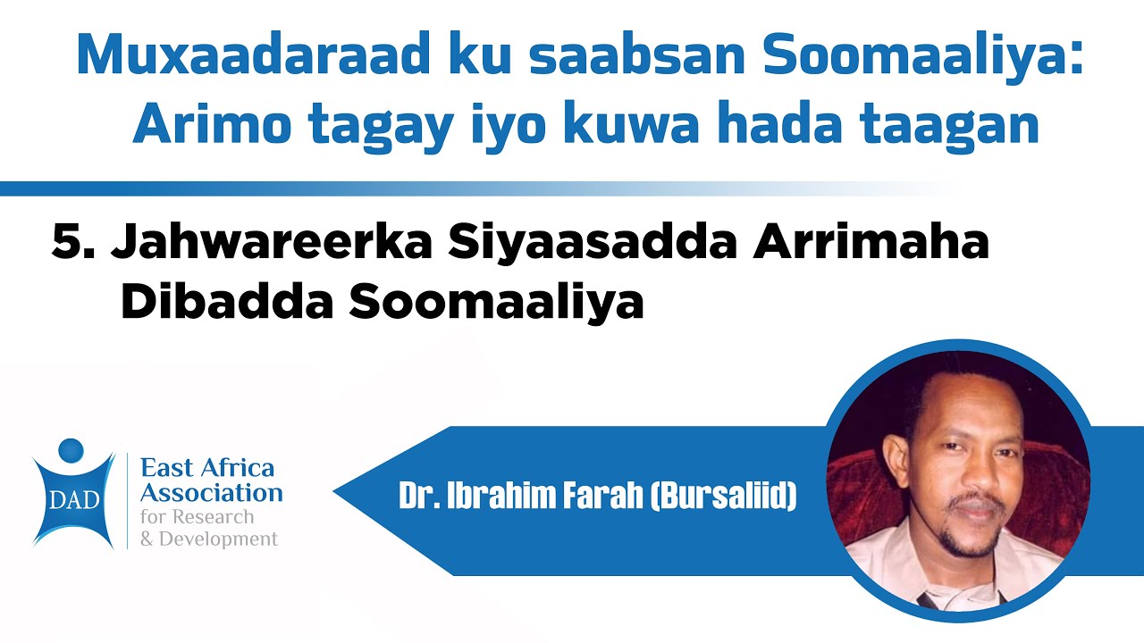 5. Jahwareerka Siyaasadda Arrimaha Dibadda Soomaaliya by Dr. Ibrahim Farah (Bursaliid)