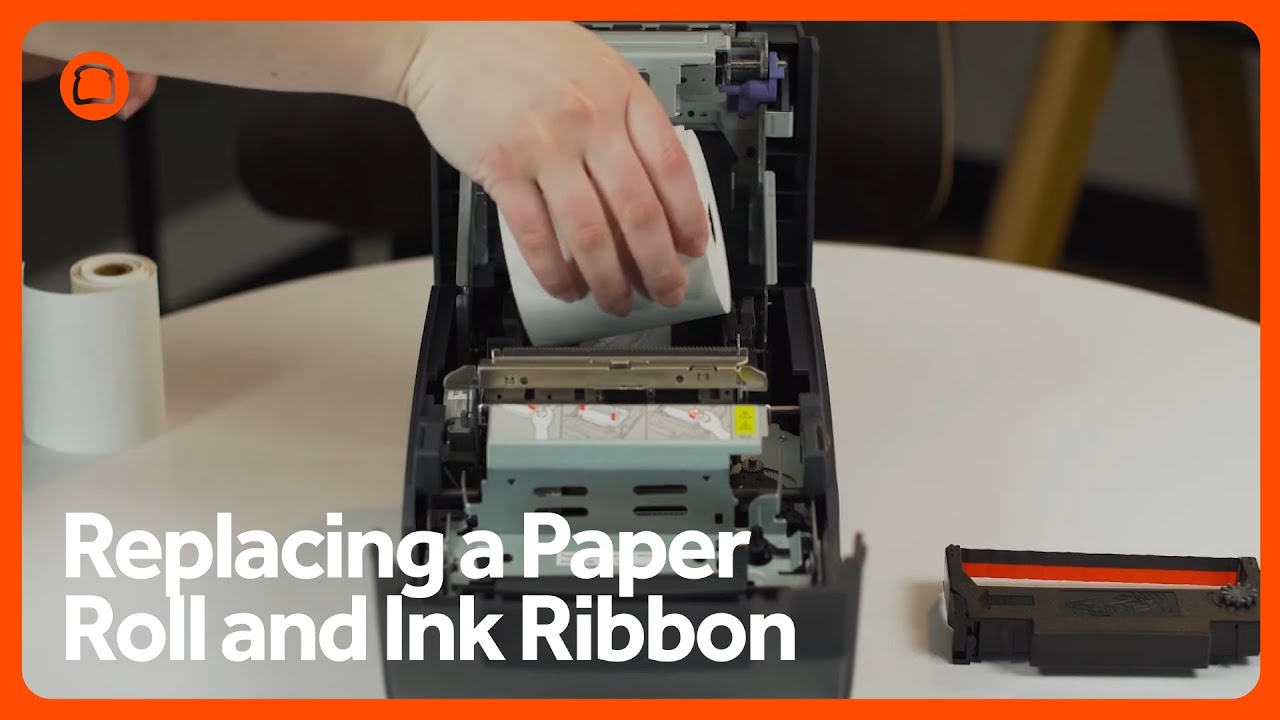 Replacing a Paper Roll and Ink Ribbon in an Epson U220 Printer