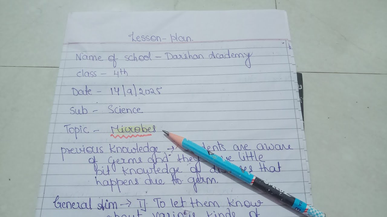 lesson plan format/ lesson plan sample/ microbes / how to make lesson plan / lesson plan in english