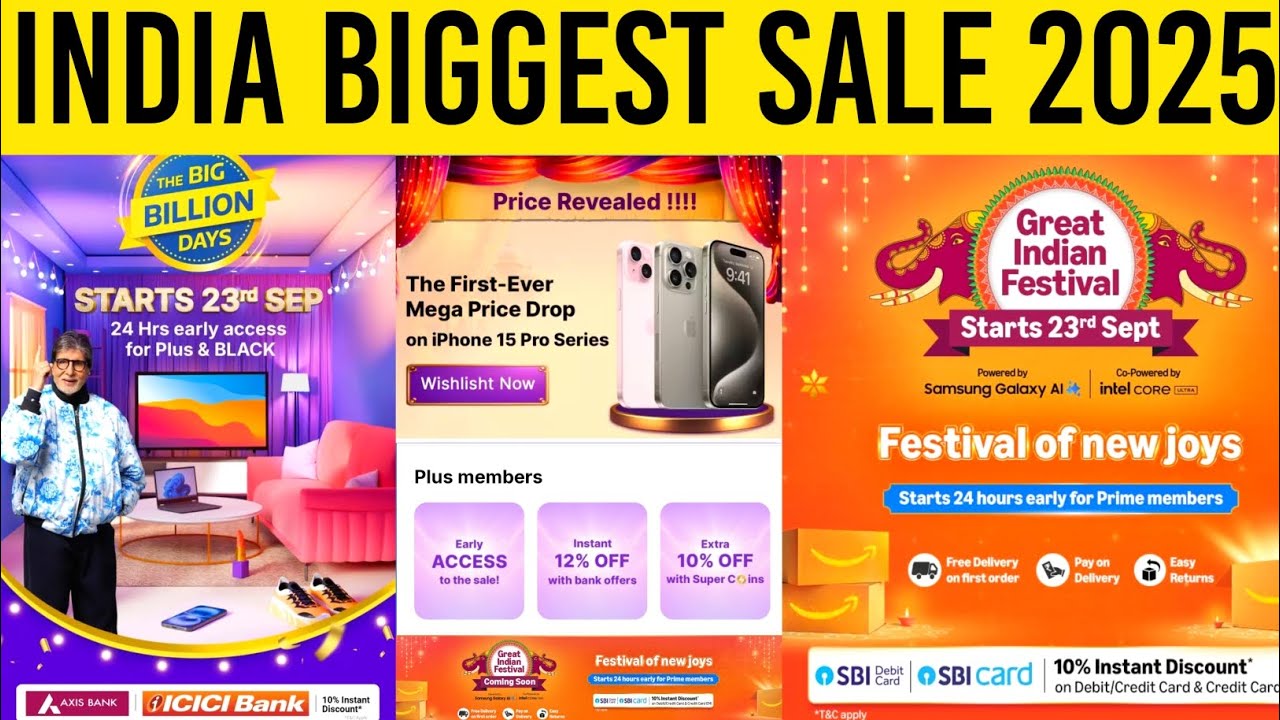 Flipkart BBD & Amazon Great Indian Festival 2025 ⚡Date, Deals & Biggest Sale in India!🤑