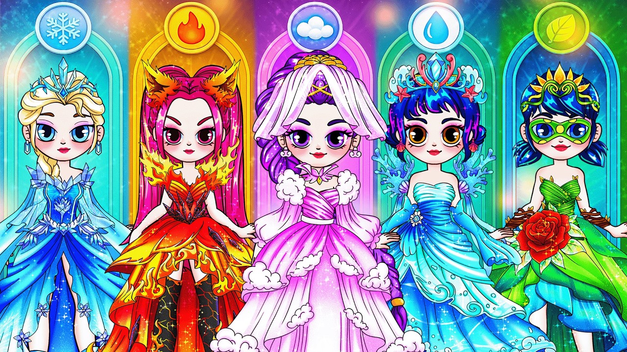 How To Make Paper Doll Dress: Rumi, Zoey, Mira Try Elemental Fashion! Anna Doll DIY