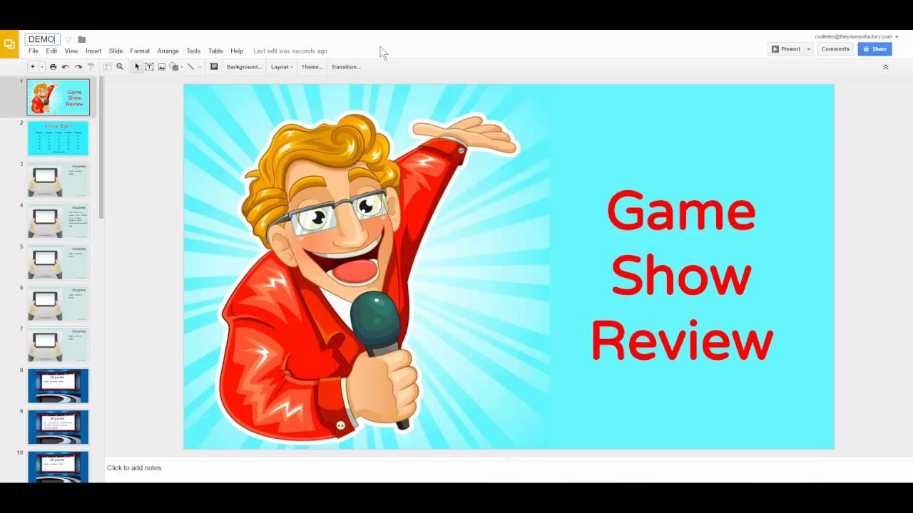 How to Edit a Template in Google Slides for a Game Show