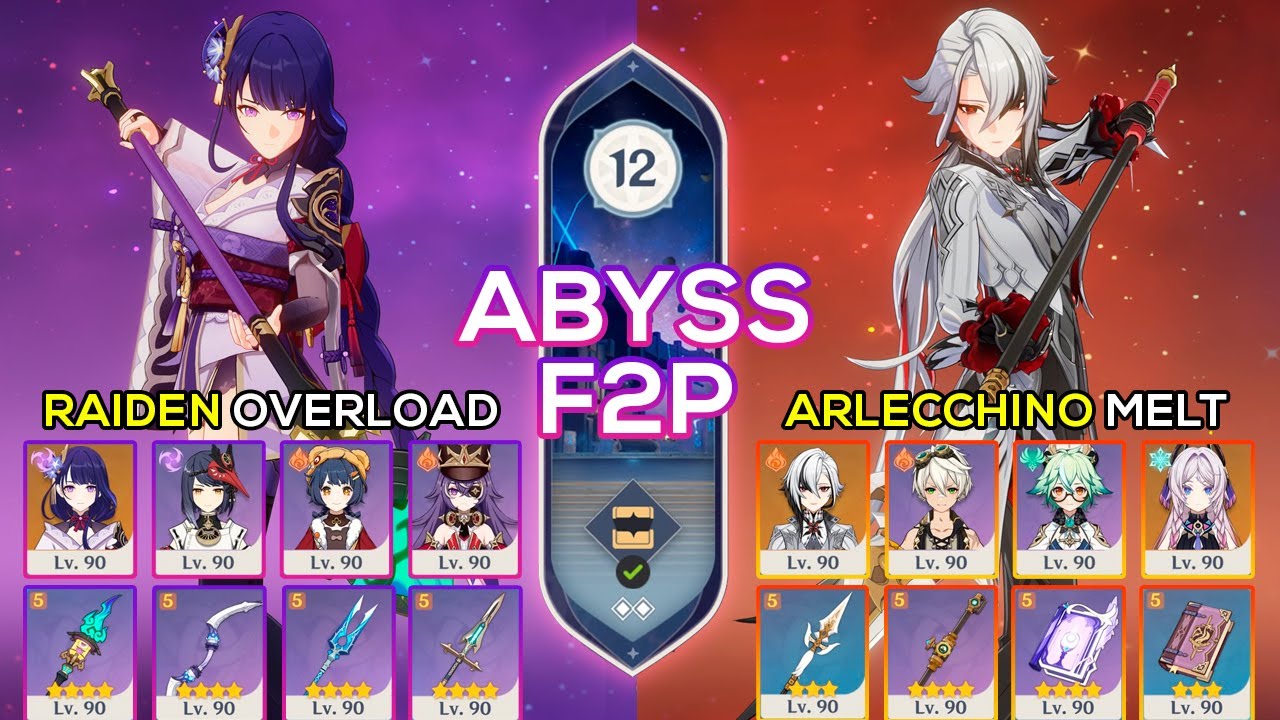 [F2P] C0 Raiden Overload & C0 Arlecchino Melt | Spiral Abyss 5.5 | Genshin Impact