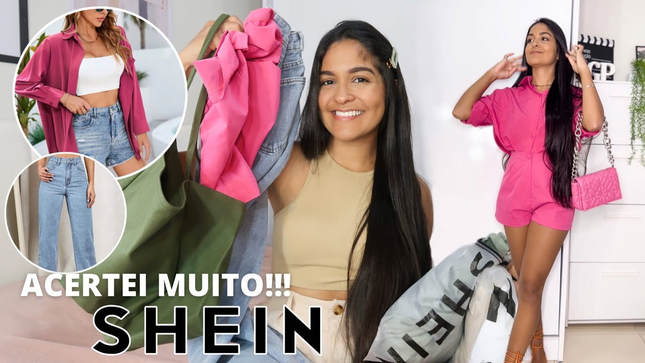 COMPRINHAS SHEIN: calça jeans, bolsa, camisa e mais... provando tudo!