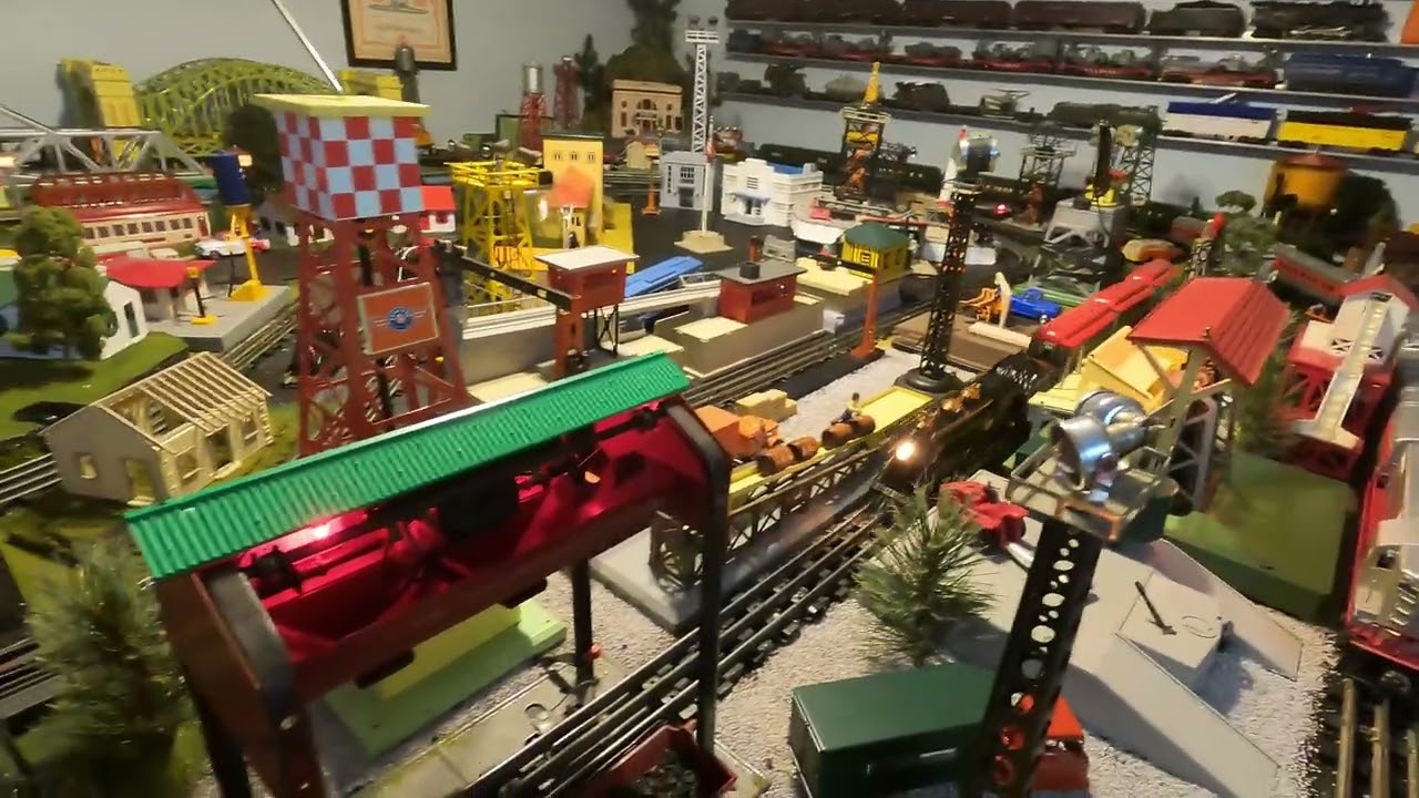 Lionel Trains-- Layout update and my GP7 Burlington set with the red stripe passenger cars