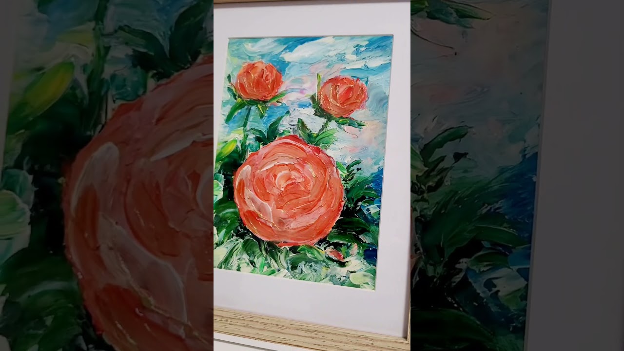 "Пионы" , масло, лак, картина в рамке | художница Валерия Шемерей | Rakita Morze