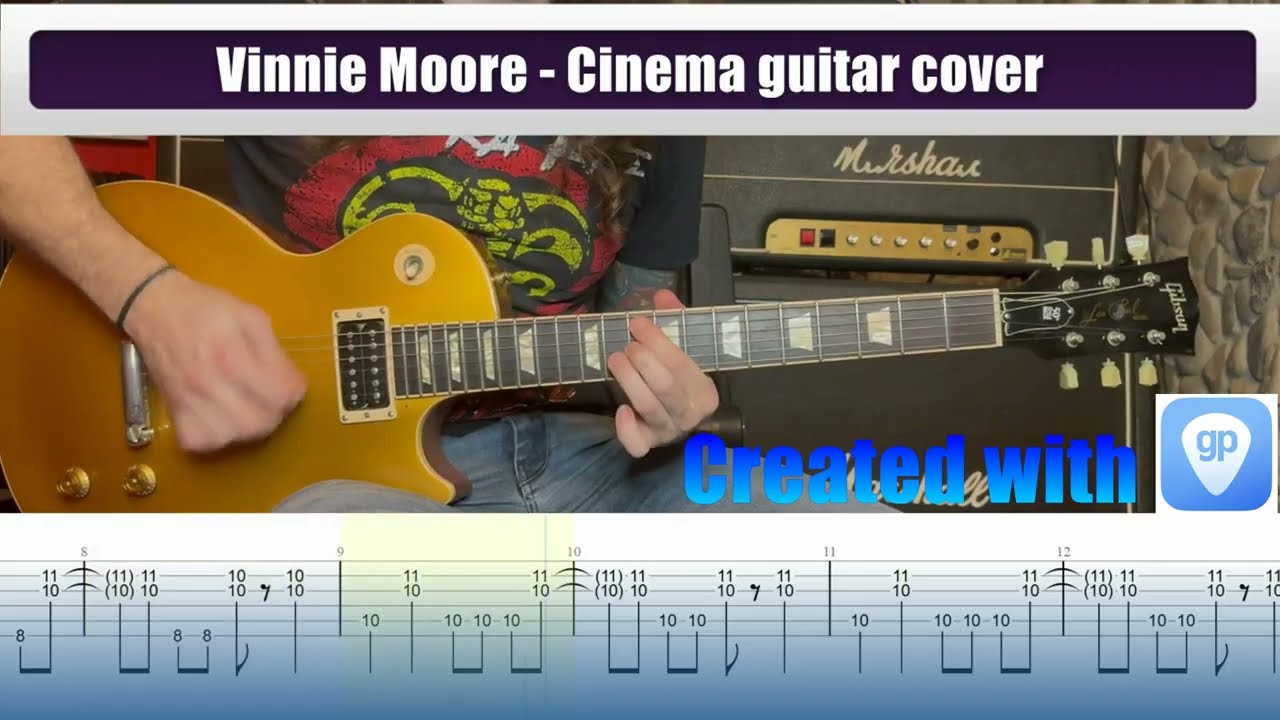 Vinnie Moore - Cinema Full guitar cover with tab