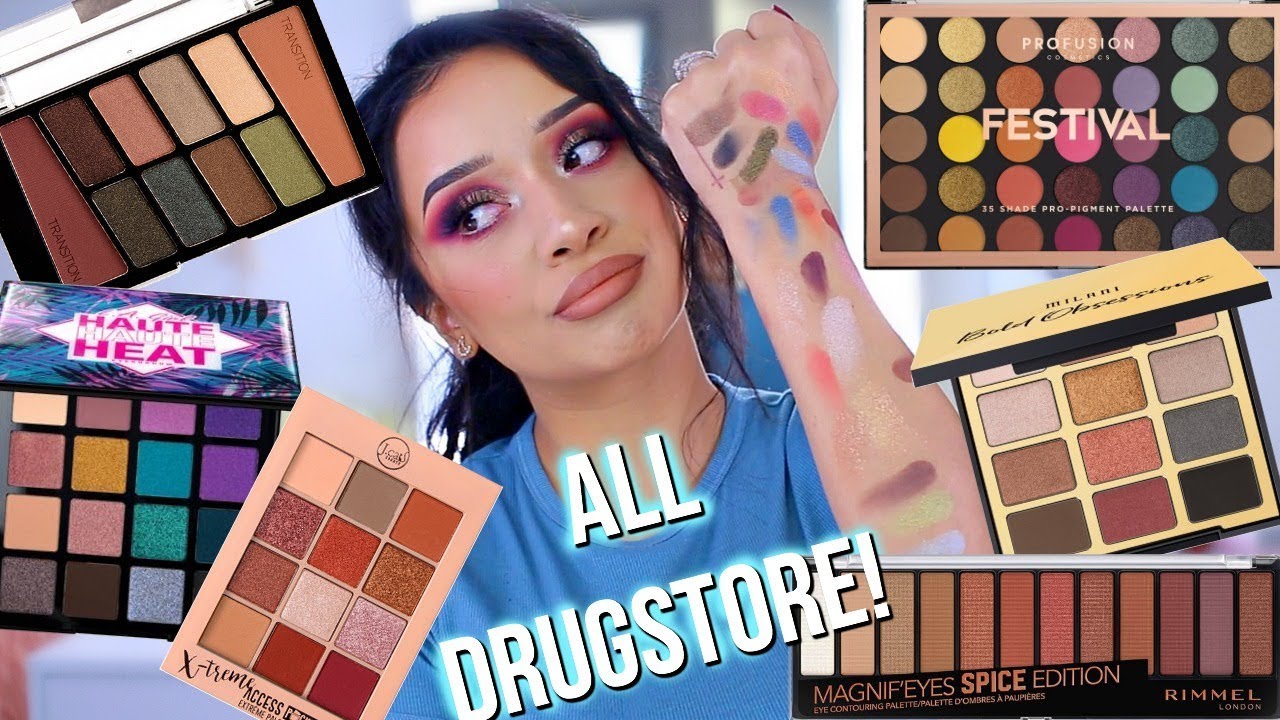 SHOWING YOU MY ENTIRE DRUGSTORE EYESHADOW PALETTE COLLECTION! NOTHING OVER $20