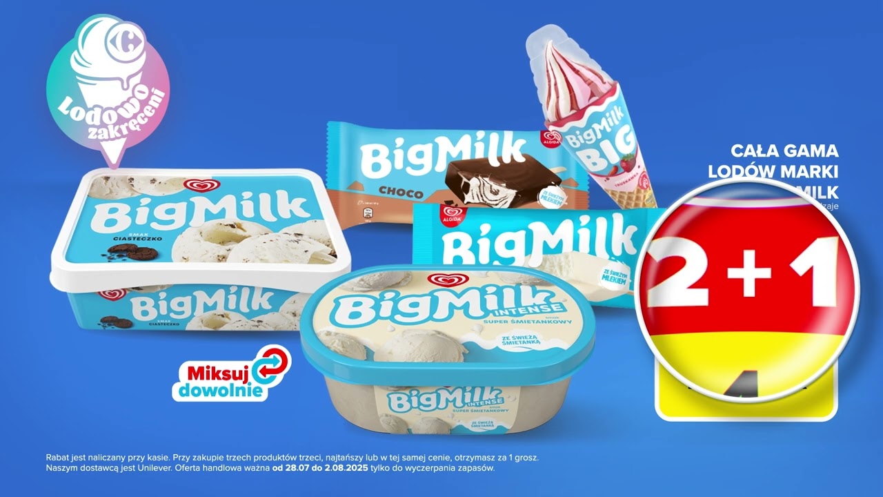 MISJA: HITY ZA GROSZE. W promce 2 + 1 za 1 grosz DOVE, REXONA, AXE, lody BIG MILK, chipsy LAY’S.