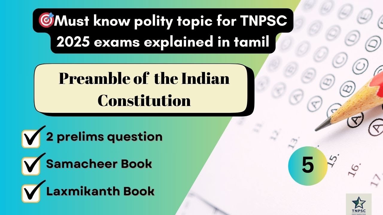 Preamble of Indian Constitution for TNPSC | Important Polity Topic for TNPSC  exams  