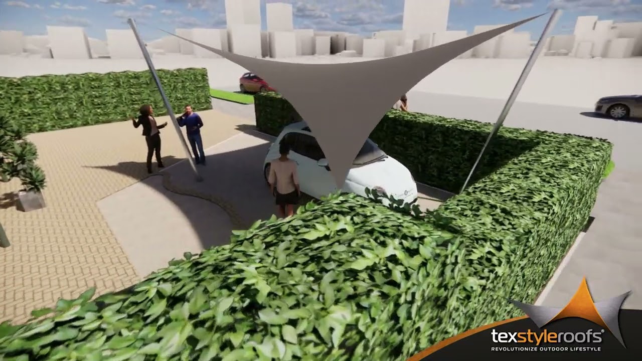 P1479   Texstyleroofs high end stormvaste verwijderbare CARPORT overkapping fs