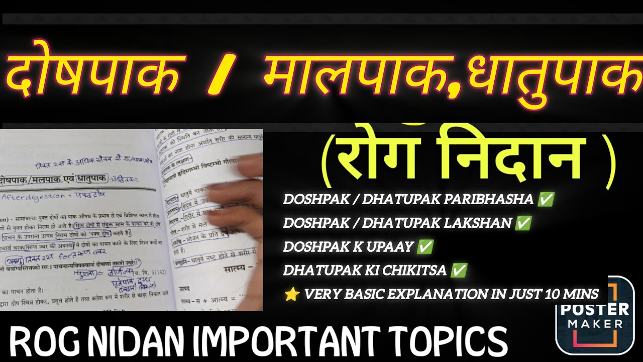 DOSHPAK DHATUPAK - ROG NIDAN IMPORTANT TOPICS PAPER 1 #bams #bamssecondprof #bamssyllabus #rognidan