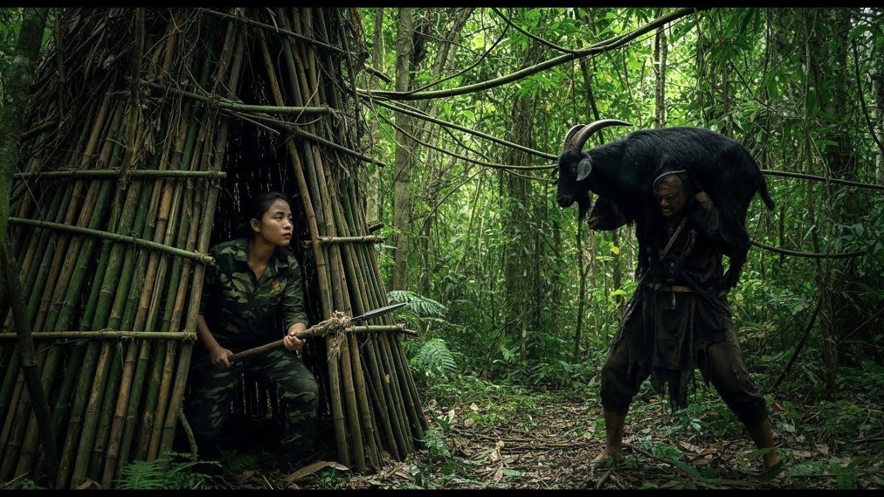 100 Days Solo Survival: Escaping Bad Guys & Fighting Wild Boars in the Most Dangerous Jungle