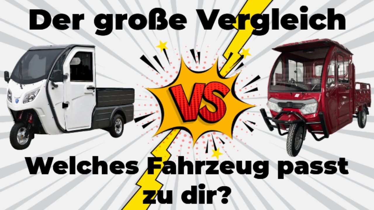 Vergleich Elektro Nutzfahrzeug Urban Hopper Cargo/Pickup Pro vs. Cargo Volt Pro