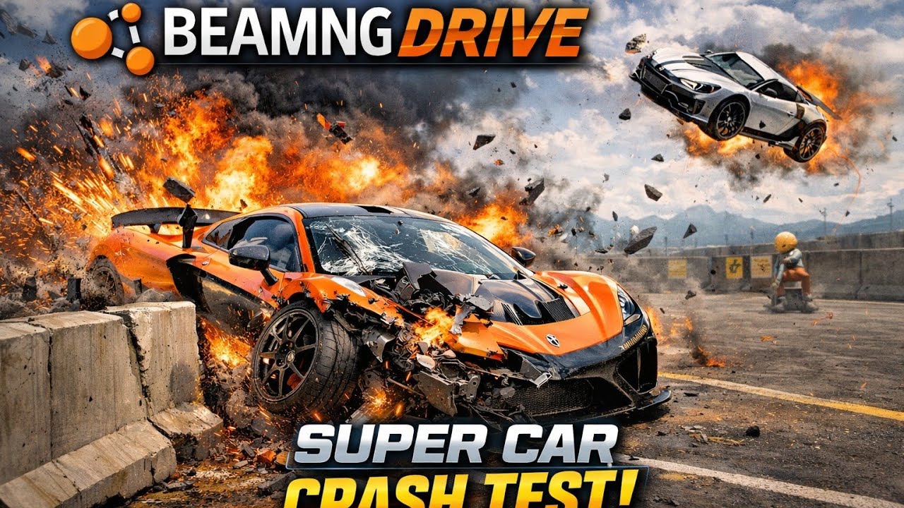 BeamNG.drive Supercar Crashing Test 🚗💥 | Extreme Damage & Realistic Physics #BeamNGdrive #CrashTest