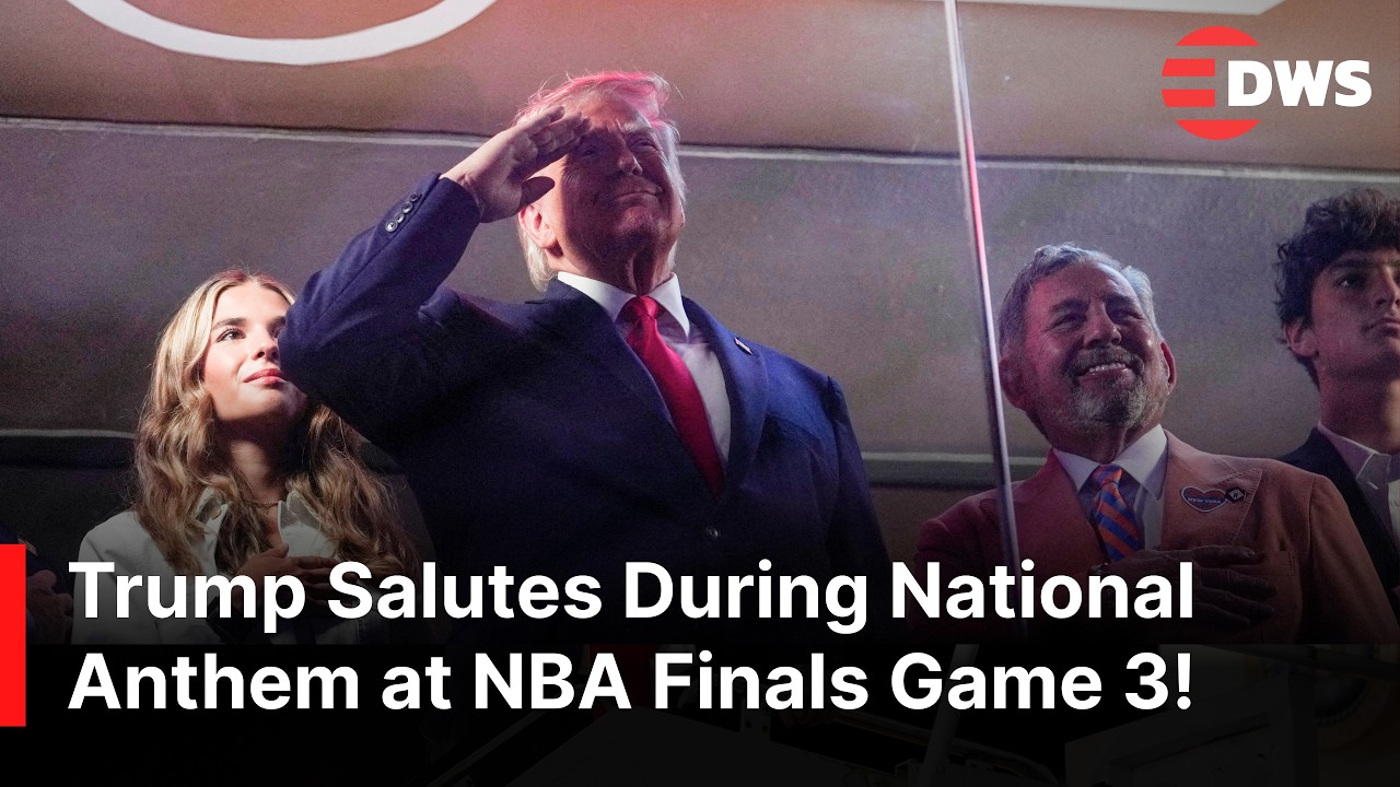UNSEEN: Trump Salutes During National Anthem at NBA Finals Game 3 | Crowd Reacts | DWS News | AC1Z