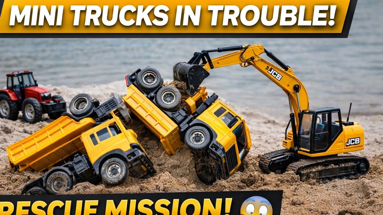 👉 Mini Trucks & Tractors Sand Work Looks REAL 😳 River Construction Action!