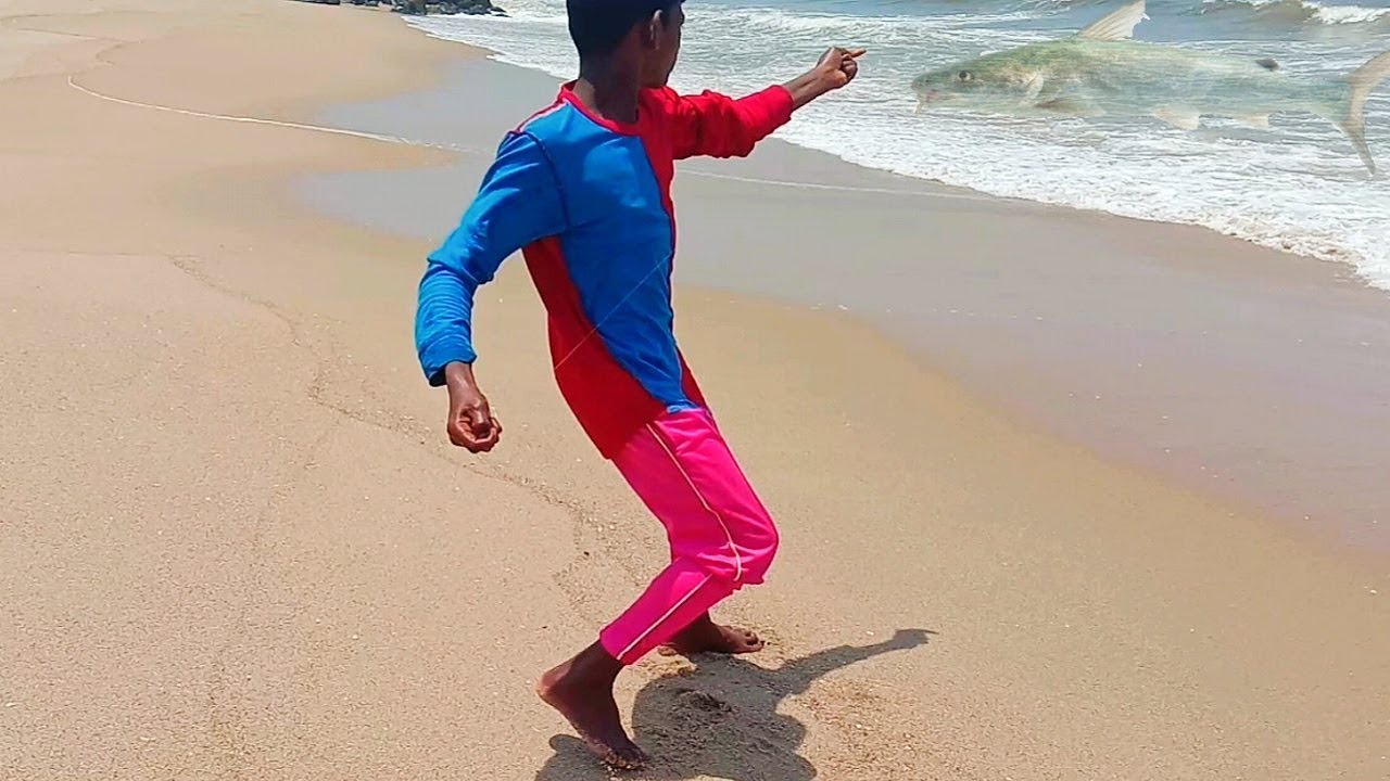 Best Handline Fishing / Amazing Two Brother Catching Cat Fish From Sea Shore