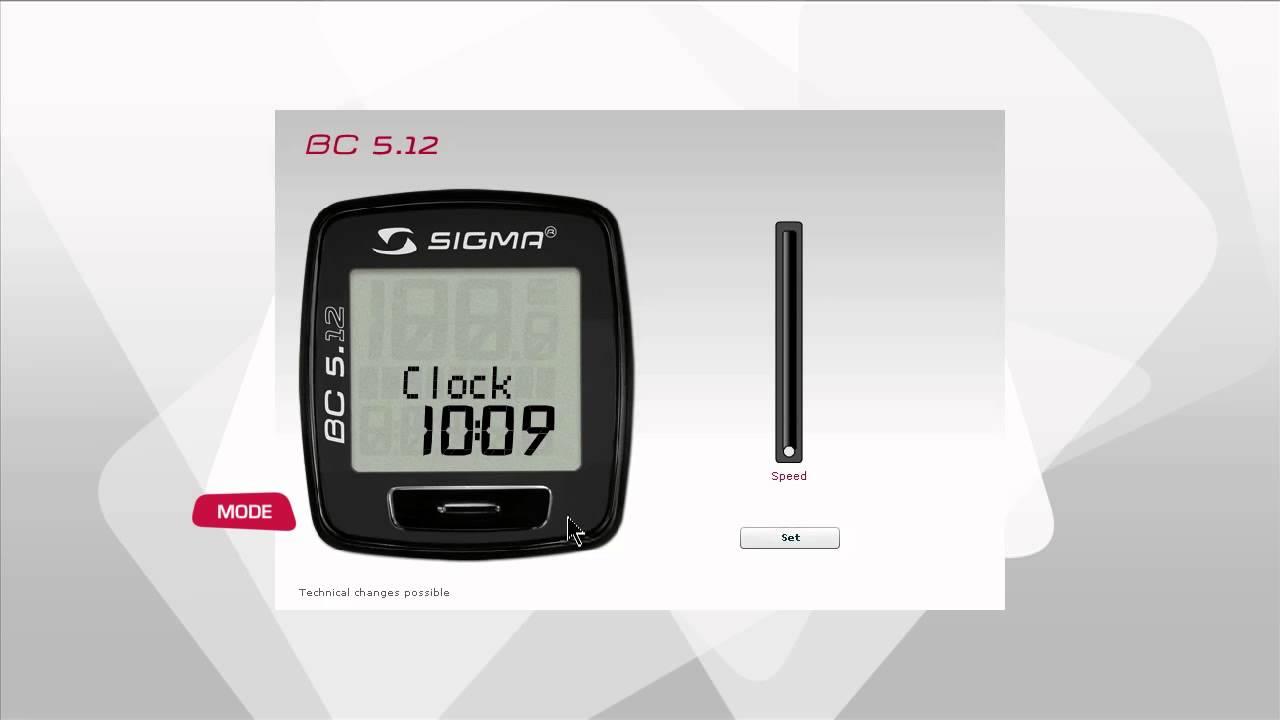 SIGMA SPORT // BC 5.12 // Настройки (EN)