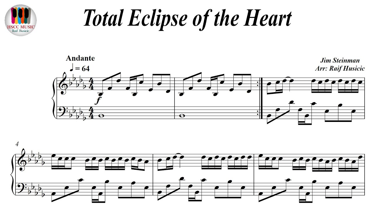 Total Eclipse of the Heart - Bonnie Tyler, Piano Sheet Music, Piano Tutorial