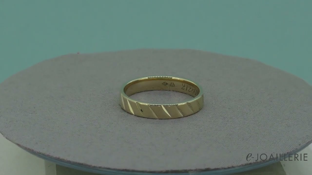 www.e-joaillerie.com - Alliance en or jaune 18 carats pour homme 4,00 mm