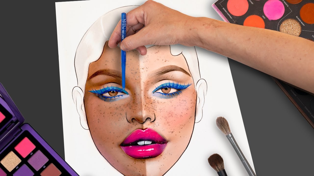 FACE CHART TUTORIAL | Drawing  freckles on warm tones  #facechart