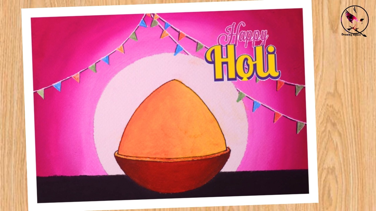 HAPPY HOLI Drawing / Easy HOLI Drawing / HOLI FESTIVALS drawing