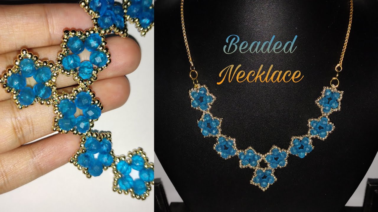 How to make beaded necklace || Bead necklace tutorial ||