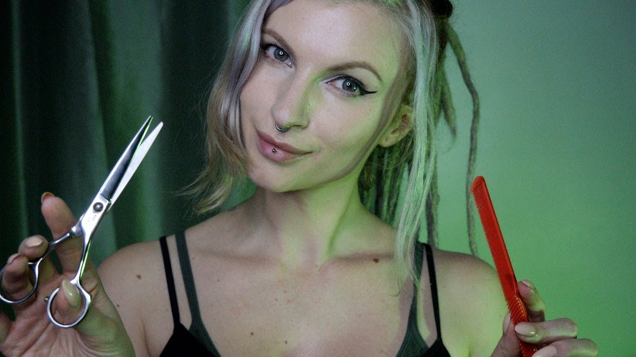 ASMR Hairdresser experience scissors tapping relax hair cut