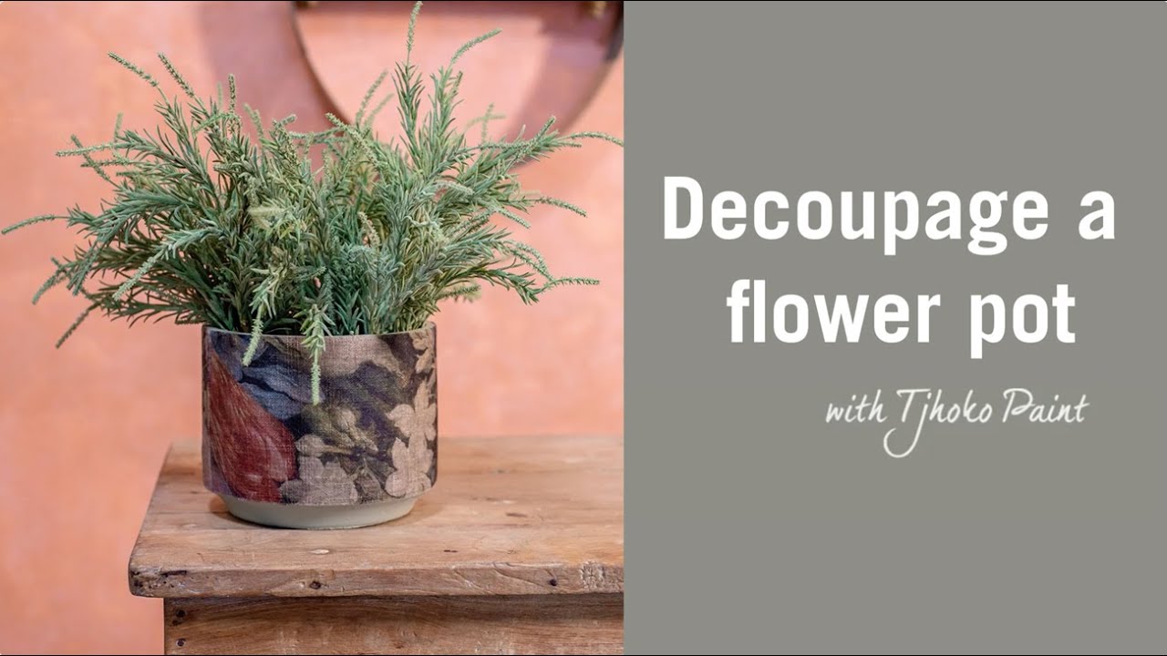 Tjhoko Champs 2021 - How to Decopage and paint your cement flower pots with Tjhoko Paint