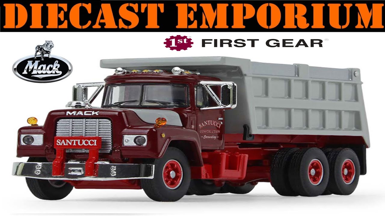 1:64 Scale DCP by First Gear Mack R Model Dump Truck - Santucci Construction