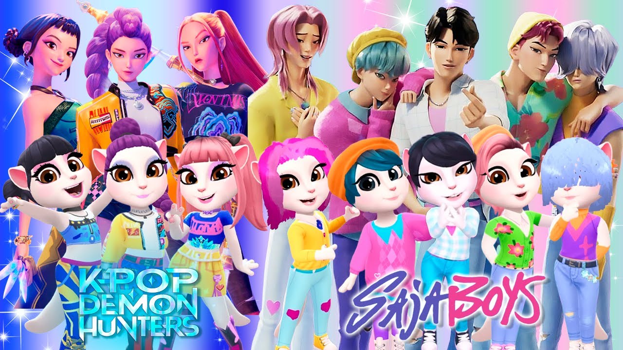 😈🎵 My Talking Angela 2 | K-POP DEMON HUNTERS VS  Saja Boys | New Cosplay | Makeover 🔥✨