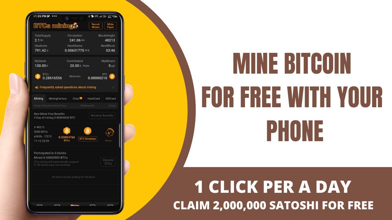 Bitcoin mining App. 200000 free satoshi