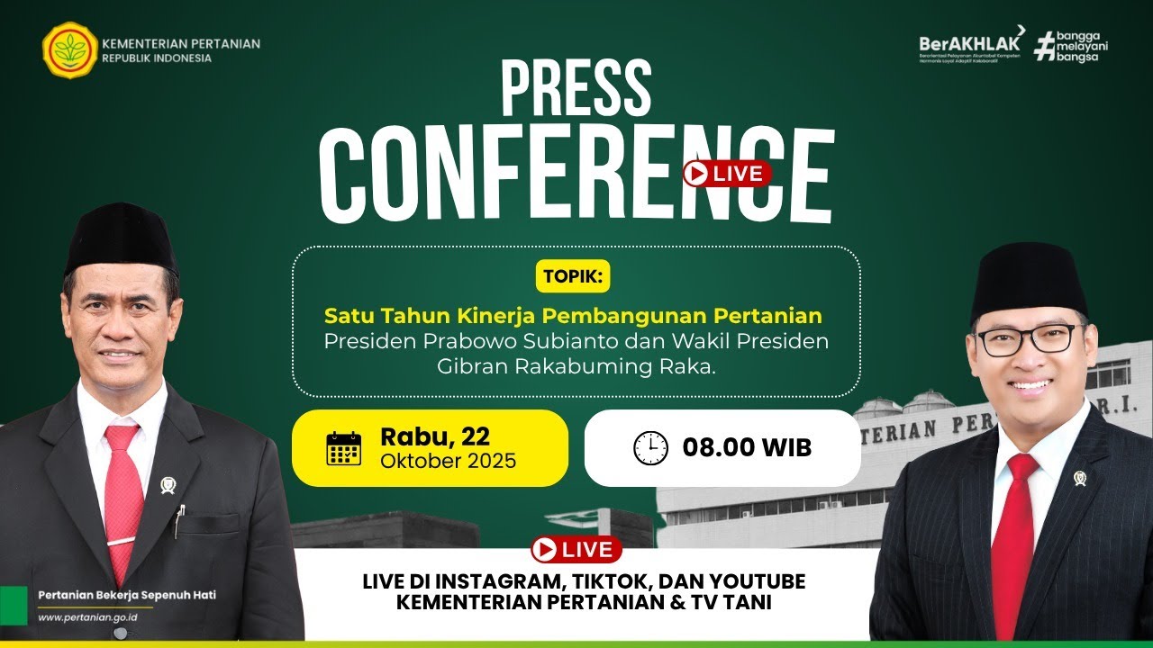 Press Conference: Satu Tahun Kinerja Pembangunan Pertanian