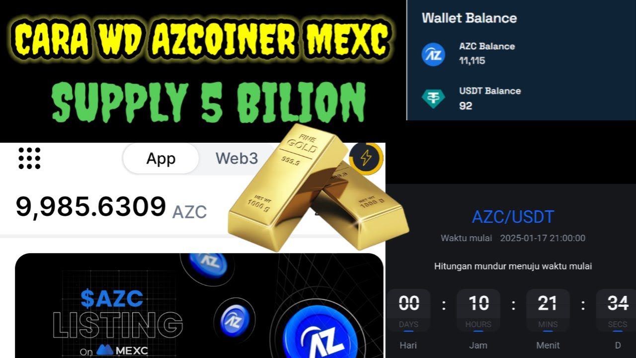 AZCOINER RESMI LISTING CARA WD JUAL KE MEXC GLOBAL CONGRATULATION !!!