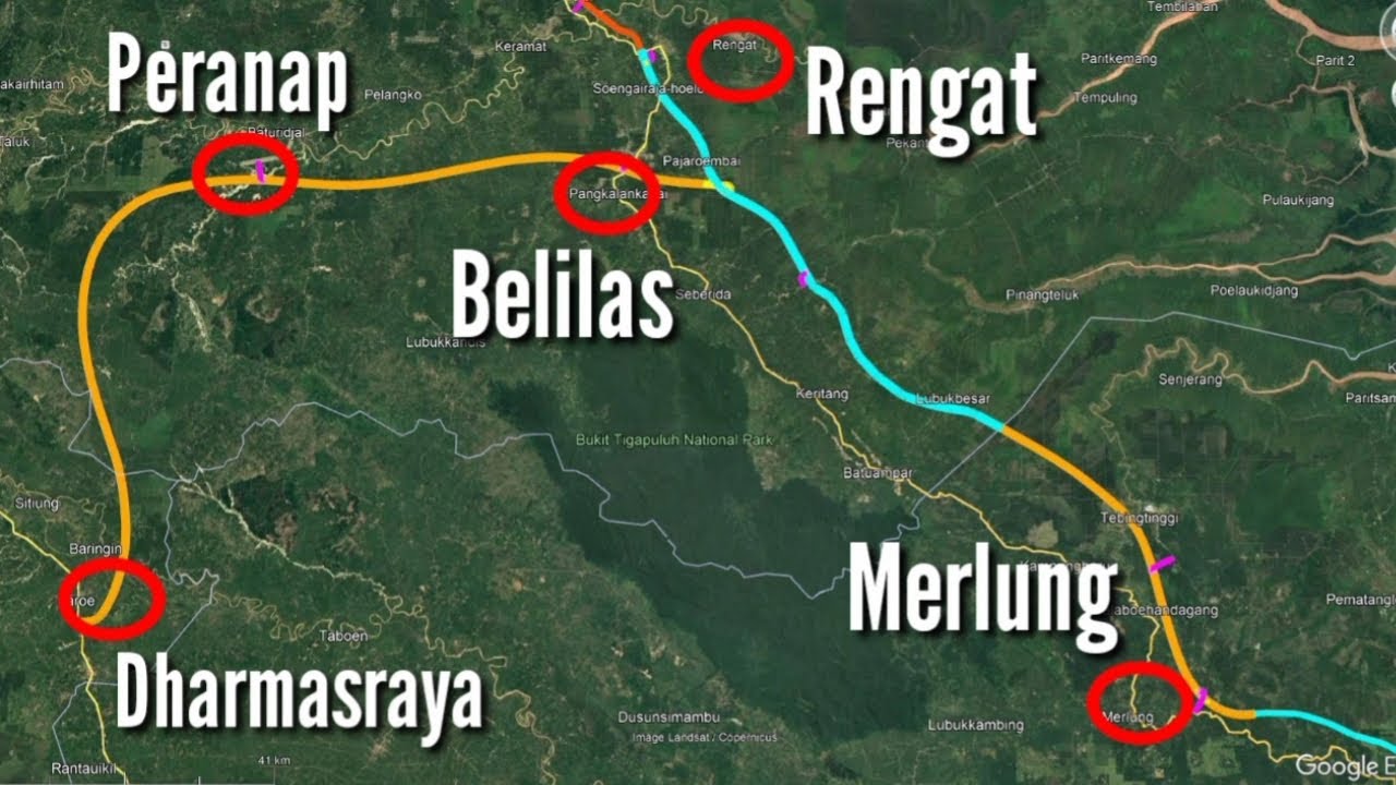Trase Jalan ToL DHARMASRAYA - RENGAT - MERLUNG