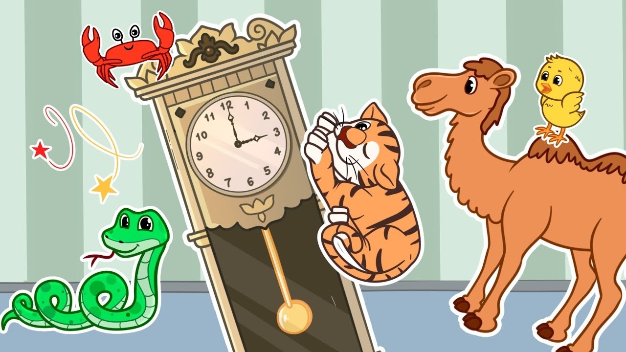 Tiger, Crab & Friends on a Clock Adventure! | Nursery Rhymes & Kids Songs | Animal Time