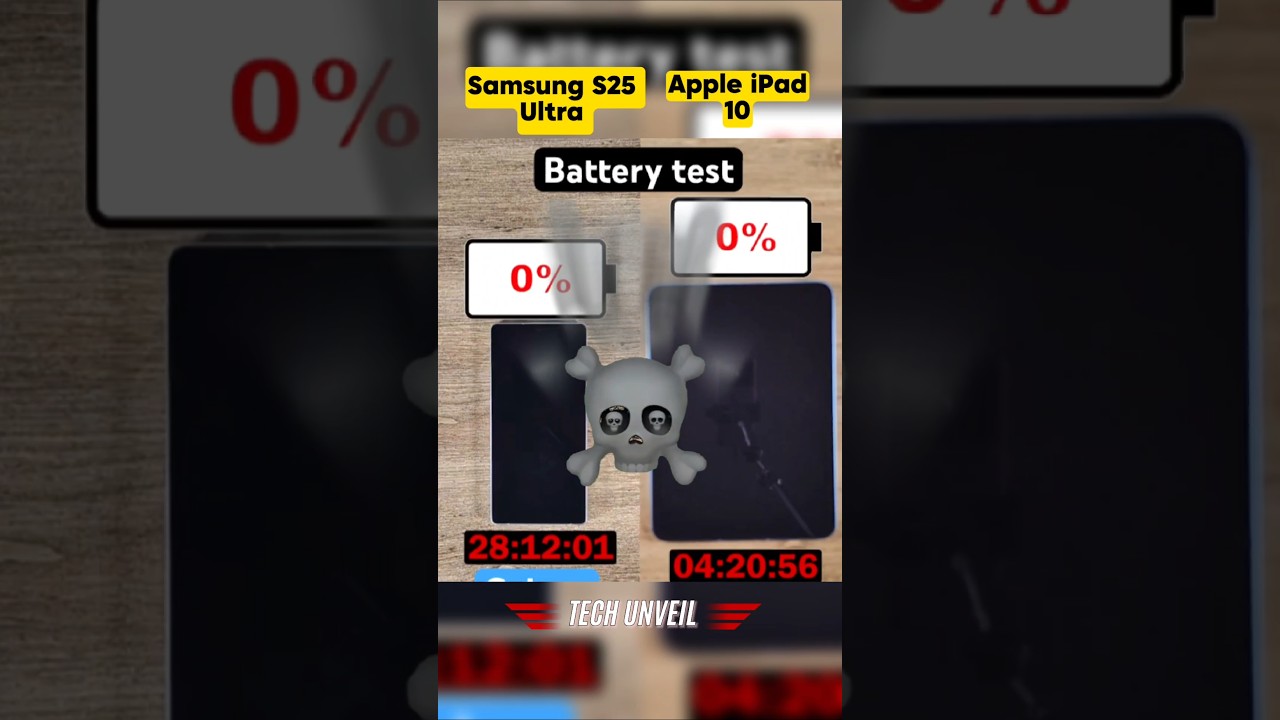 Samsung Galaxy S25 Ultra vs Apple  iPad 10🔋| Epic Battery Test Showdown!😱👀🔥 #viralvideo #shorts