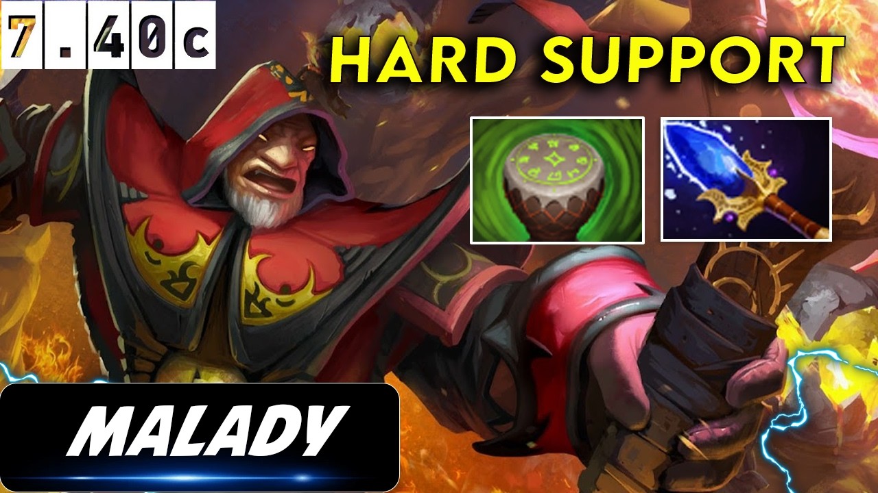 Malady Warlock Hard Support - Dota 2 Patch 7.40c Pro Gameplay