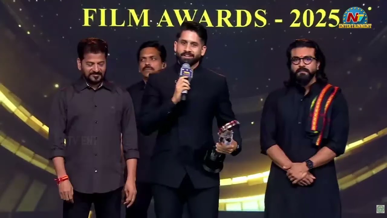 Best Leading Actor Award Naga Chaitanya | Ram Charan | CM Revanth Reddy | TGFA 2025 || NTVENT