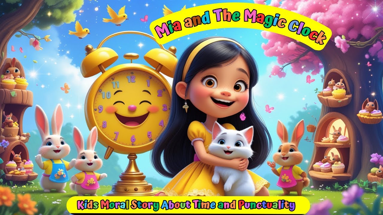 Mia and the Magic Clock | Kids Moral Story About Time and Punctuality| kids story teller Madhur
