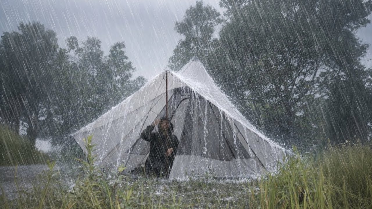 THUNDERSTORM ‼️ CAMPING IN HEAVY RAIN WITH THUNDERSTORM ⛈️