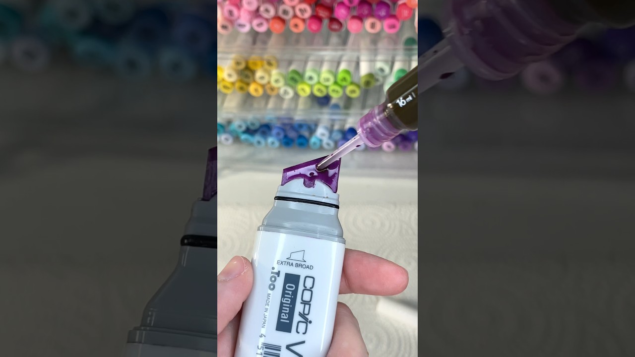 #oddlysatisfying Marker Refill: Copic Wide with Ohuhu P3 Ink #satisfyingart #asmrart #alcoholmarkers