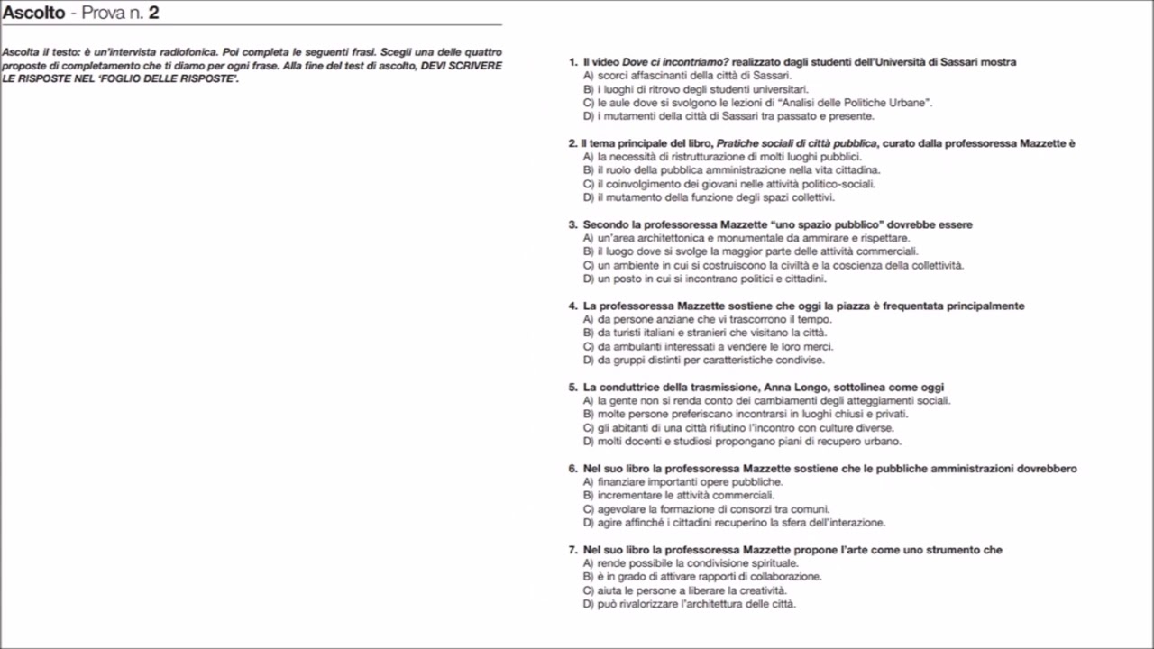 CILS C1 | giugno 2014 | Ascolto con le soluzioni